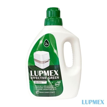 Жидкость для биотуалета LUPMEX Effective Green 2л, для нижнего бака